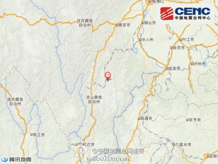 四川凉山州越西县发生5.0级地震震源深度15千米